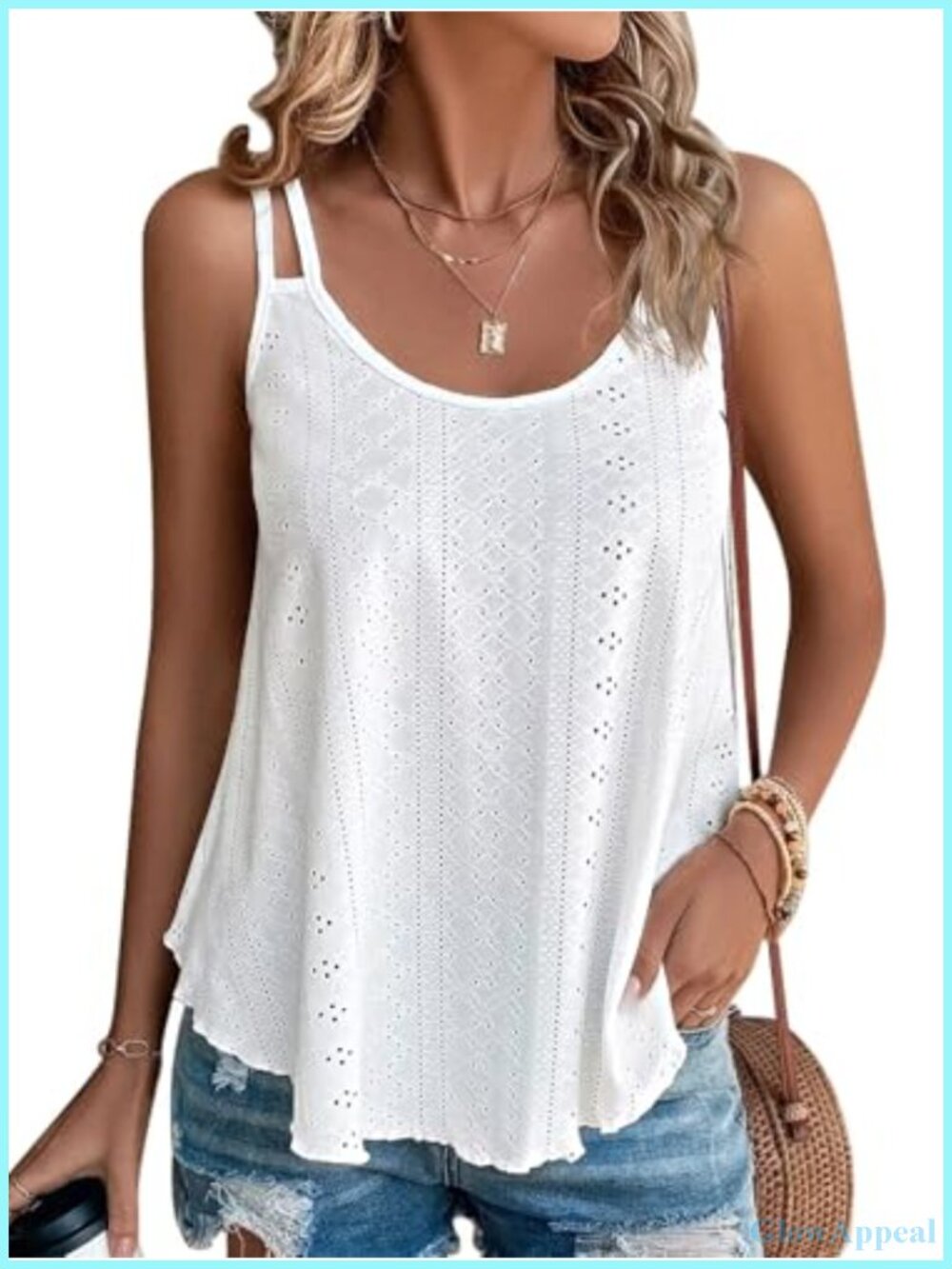 Sleeveless Cami Tank Top Spaghetti Strap Loose Fit Summer
